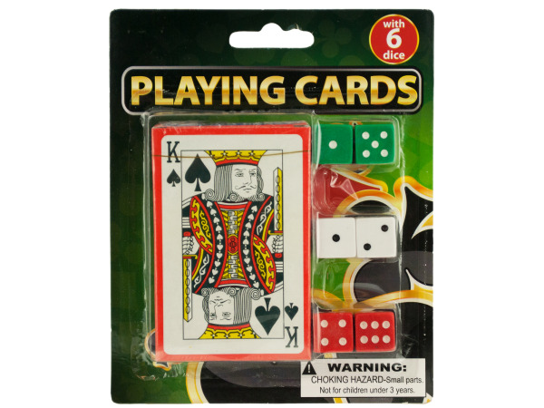 Case of 24 - Casino Style Playing Cards with Dice