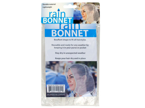 Case of 24 - Bouffant Style Rain Bonnet