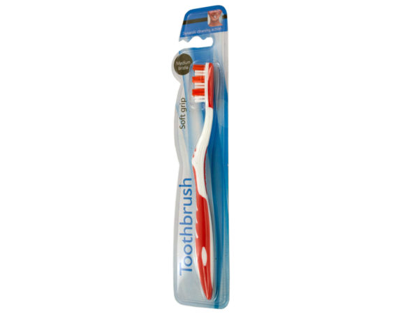Case of 36 - Soft Grip Medium Bristle Toothbrush