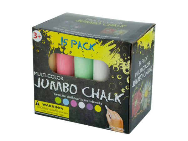 Case of 12 - Multi-Color Jumbo Chalk Set