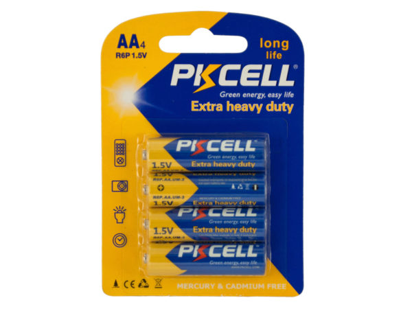 Case of 24 - PKCELL Heavy Duty AA Batteries