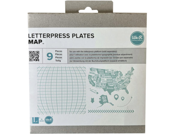 Case of 8 - WE-R 9 Piece Map Themed Letterpress Plates