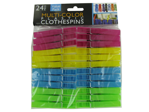 Case of 30 - Multi-Color Plastic Clothespins