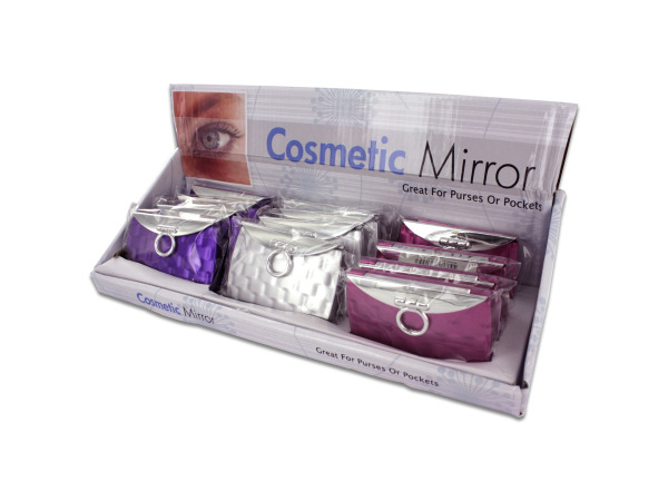 Case of 24 - Purse Design Cosmetic Mirror Display