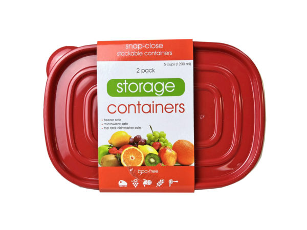 Case of 6 - 2 Pack Plastic Food Container with 2 Sections