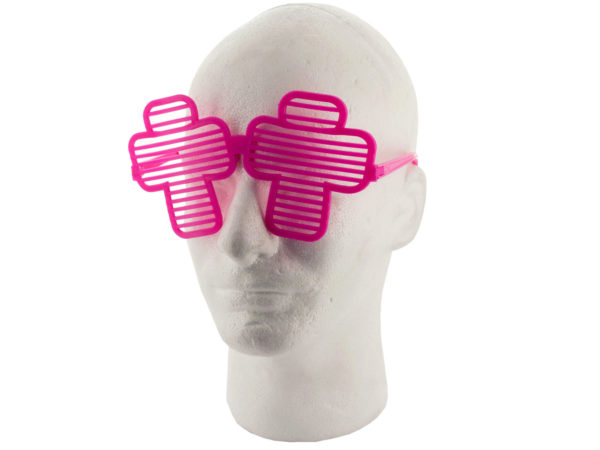 Case of 12 - Colored Cross Party Favor Shutter Shades