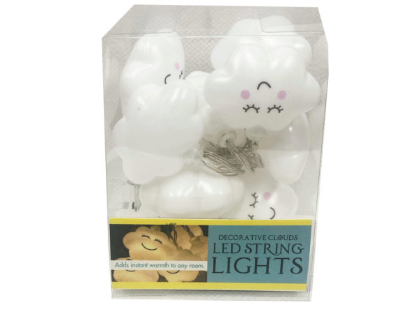 Case of 6 - Battery Operated Happy Clouds Decorative String light