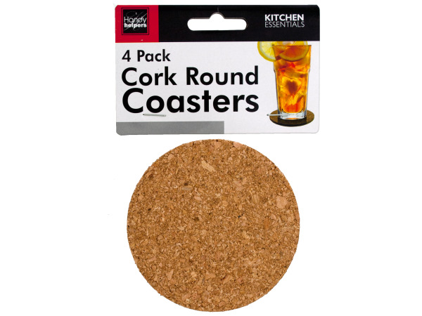 Case of 24 - Round Cork Coasters