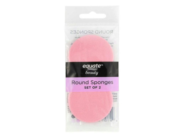 Case of 24 - Equate 2 Piece Round Beauty Cosmetic Sponges