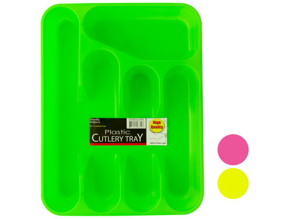 Case of 24 - Five Section Plastic Cutlery Tray
