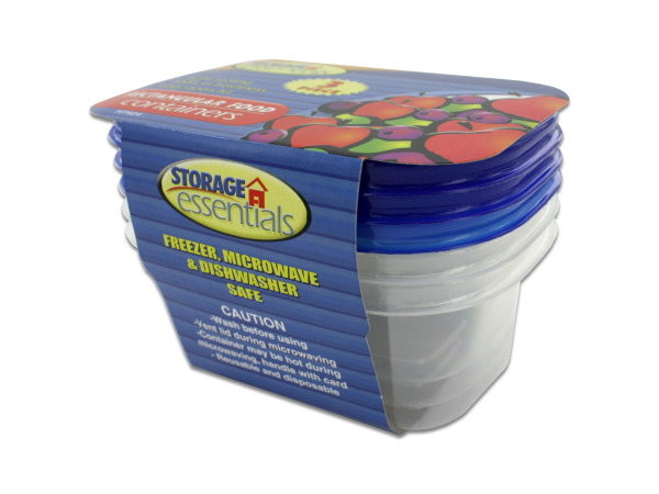 Case of 12 - Rectangular Food Storage Containers with Lids