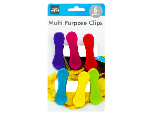 Case of 12 - 6 Piece Colorful Bag Clips