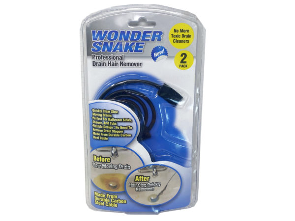 Case of 8 - Wonder Snake Professional Drain Hair Remover 2 Pack
