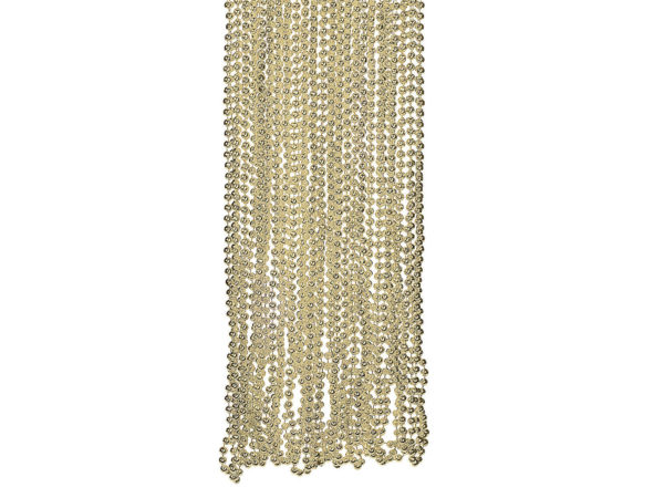 Case of 24 - 4 Pack Gold Metallic Bead Necklaces