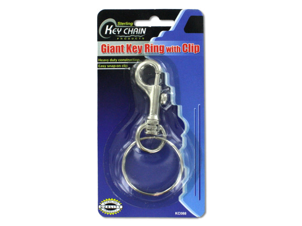 Case of 24 - Giant Key Ring with Clip