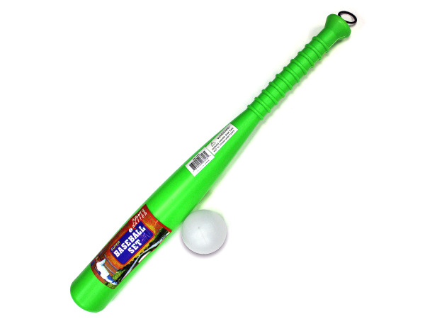 Case of 12 - Plastic Baseball Bat and Ball Set