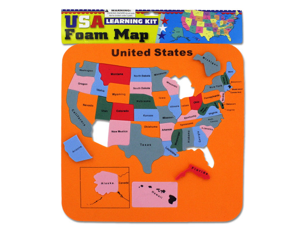 Case of 24 - USA Foam Map Set