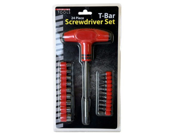 Case of 4 - 24 Piece T-Bar Screwdriver Set