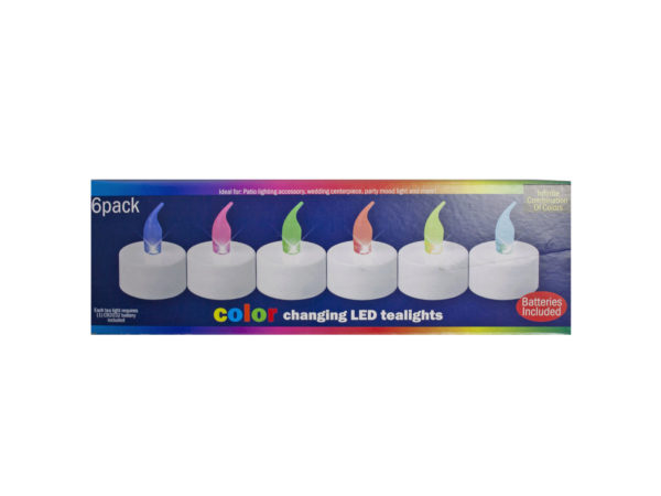 Case of 4 - 6 Piece Assorted Colored Battery Operated LED Tealights