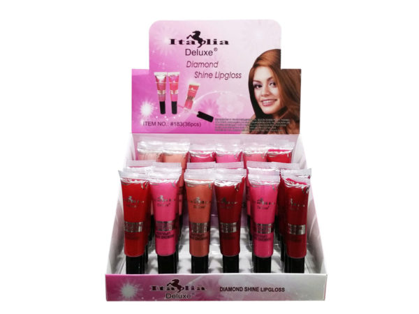 Case of 36 - Diamond Shine Lipgloss Assorted Colors in Countertop Display