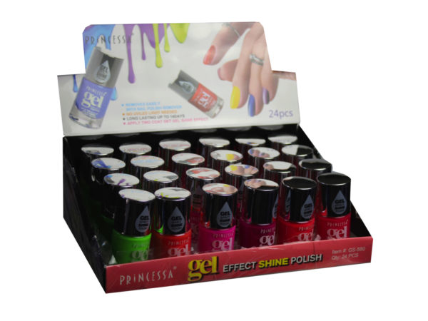 Case of 24 - Ultra Neon Gel Nail Polish Asst Colors in Display