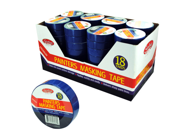 Case of 64 - 1" x 18 YRD Painter's Masking Tape Counter Top Display