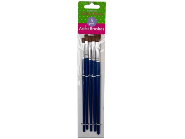 Case of 12 - 5 Piece Craft Paint Brushes