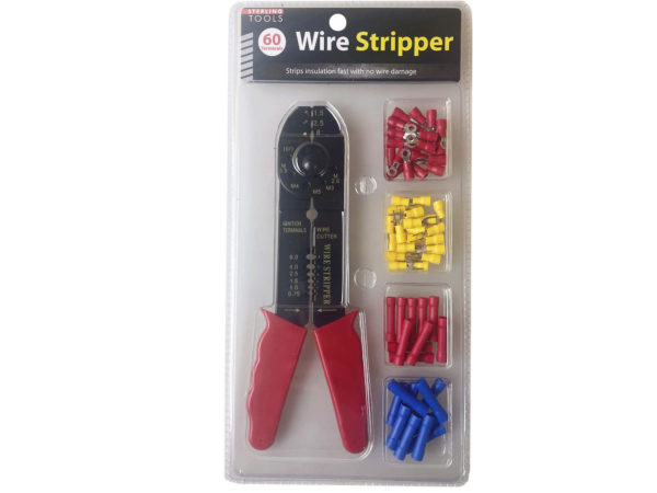 Case of 2 - Red Handle Wire Stripper with 60 Terminals