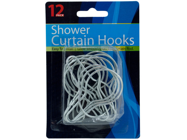 Case of 24 - Metal Shower Curtain Hooks Set