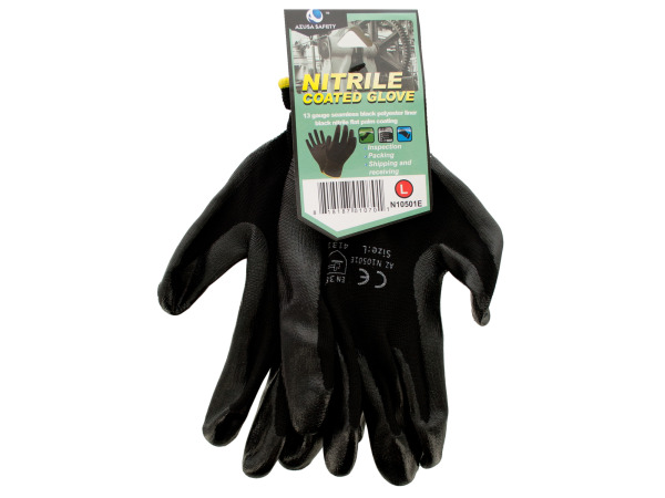 Case of 12 - Nitrile Coated Gloves