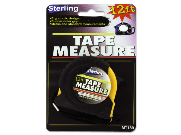 Case of 24 - Tape Measure with Rubber Outer Grip