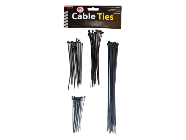 Case of 12 - Black Multipurpose Cable Ties