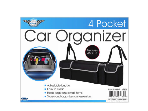 Case of 2 - 35" x 10" 4-pocket car trunk organizer