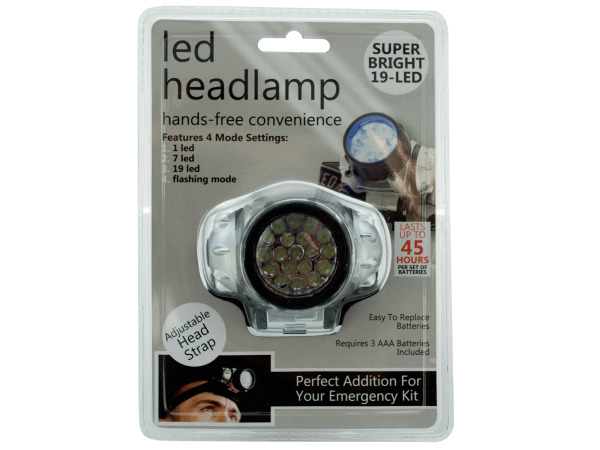 Case of 4 - LED Headlamp with 4 Mode Settings