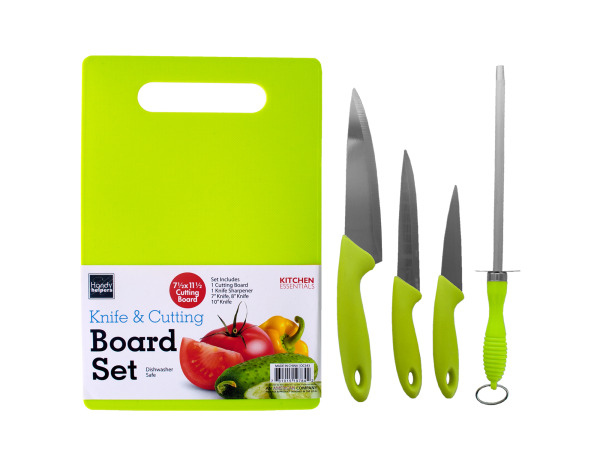 Case of 4 - Knife & Cutting Board Set