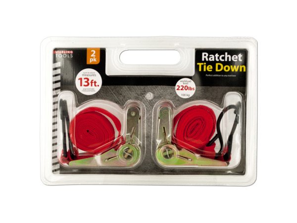 Case of 4 - Ratchet Tie Down Set