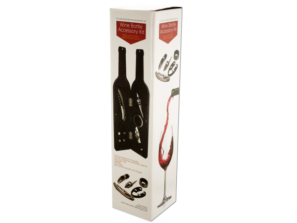 Case of 1 - Wine Bottle Accessory Kit in Bottle-Shaped Case