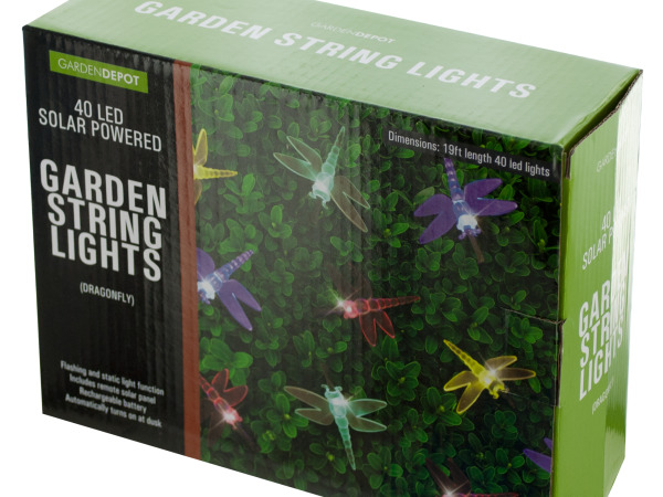 Case of 1 - Dragonfly Solar Powered LED String Lights