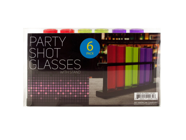 Case of 4 - Test Tube Party Shot Glasses with Stand