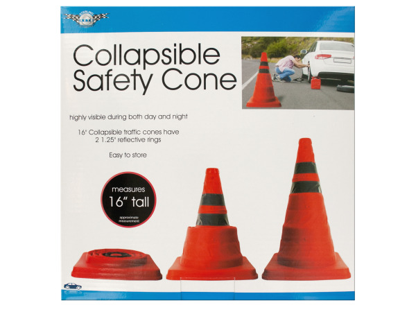 Case of 1 - Collapsible Traffic Safety Cone with Reflective Rings