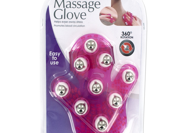 Case of 4 - Massage Glove with Rotating Steel Balls