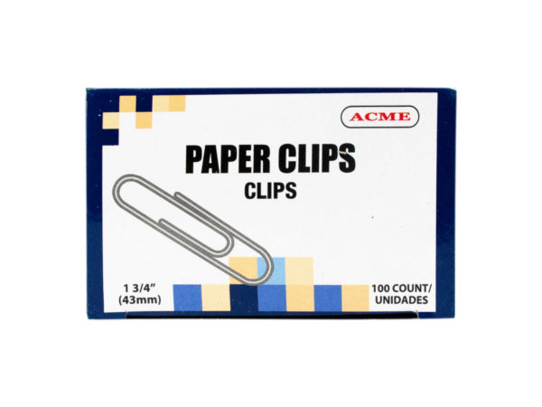 Case of 25 - 1.75" Paper Clips 100 Count