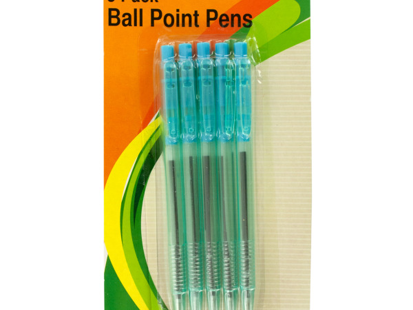 Case of 12 - Light Blue Ball Point Pens Set