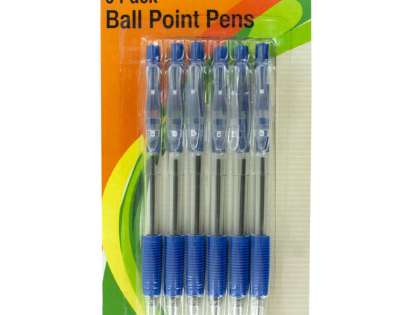 Case of 12 - Blue Medium Ball Point Pens Set