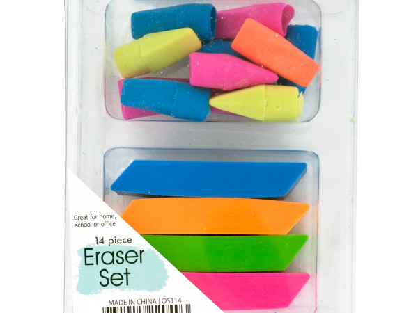 Case of 24 - Colorful Eraser Set