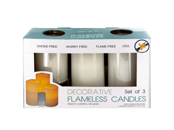 Case of 2 - Flameless Vanilla Candles with Remote Control