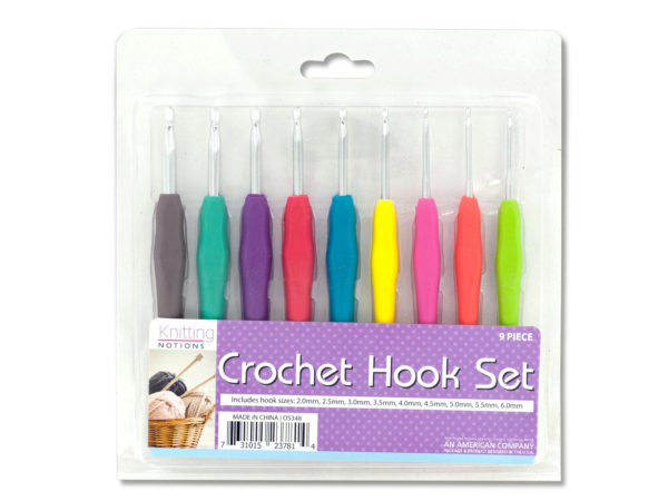 Case of 4 - Crochet Hook Set with Colored Handles