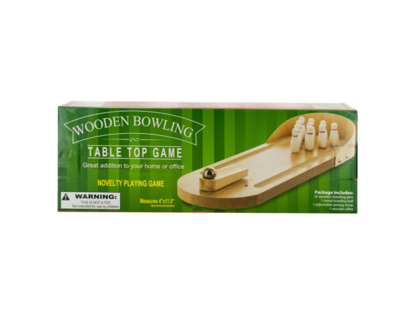 Case of 4 - Table Top Wooden Bowling Game