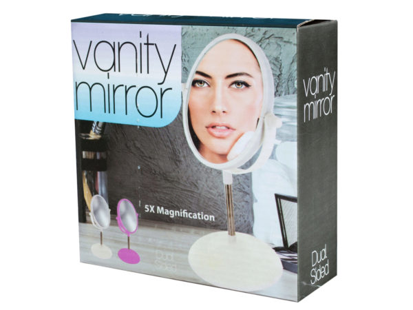Case of 4 - Dual-Sided 5X Magnifying Vanity Mirror