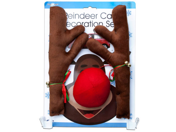 Case of 2 - Reindeer Holiday Car Decoration Set